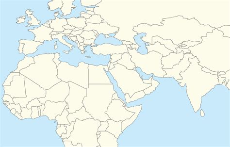Blank Map Of Middle East And North Africa