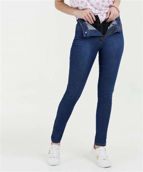 Calça Feminina Jeans Skinny Super Lipo Modeladora Sawary Marisa
