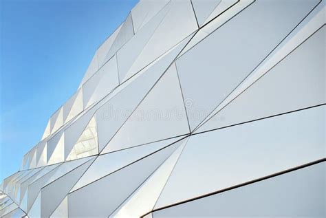 Polygonal Triangle Glass Facade Of Modern Building Stock Image Image