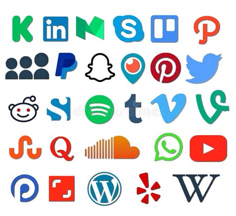 Popular Social Media And Network Logos Editorial Stock Photo Image Of