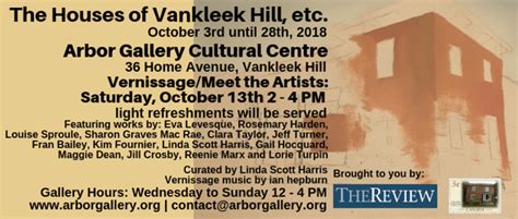 Coming This October Houses Of Vankleek Hill Exhibit At The Arbor
