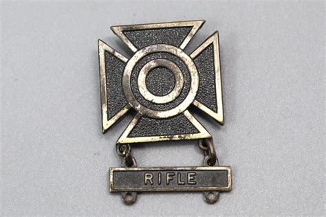 Us Army Sharpshooter Qualification Badge Wrifle Bar Sterling