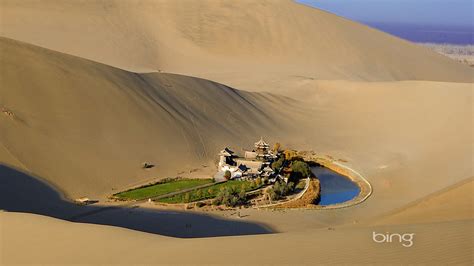 Near Mingsha And Crescent Moon Spring In Dunhuang Silk Road Bing