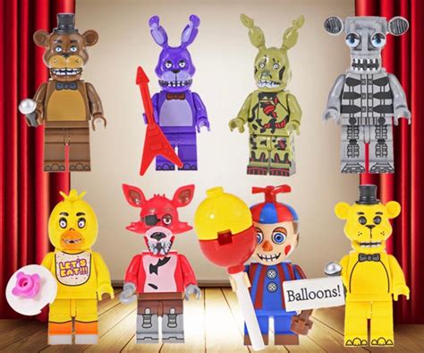 Fnaf Five Nights At Freddys Minifigures Set Of 8 With Etsy