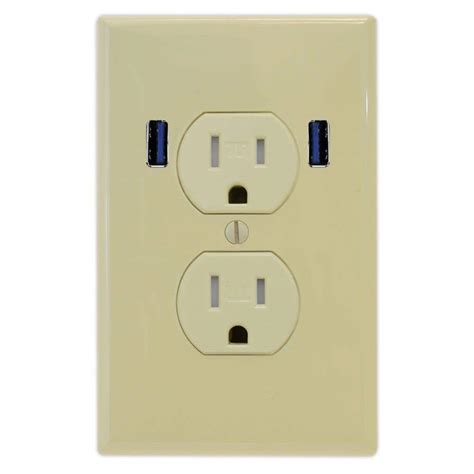 U Socket 15 Amp Standard Duplex Tamper Resistant Wall Outlet With 2