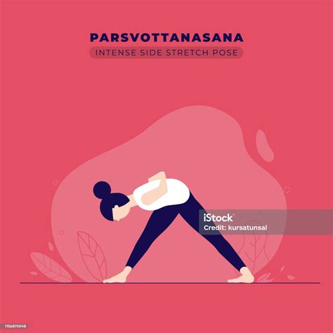 Intense Side Stretch Yoga Pose Illustration Stock Illustration