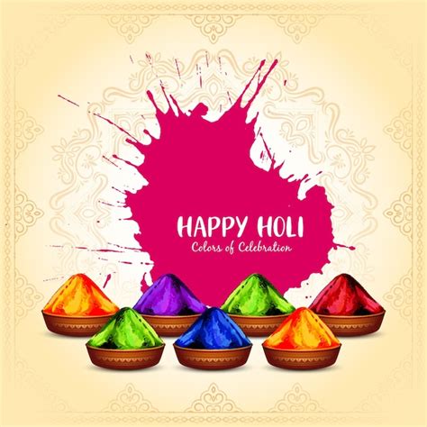 Free Vector Happy Holi Festival Of Color Celebration Greeting Card Design