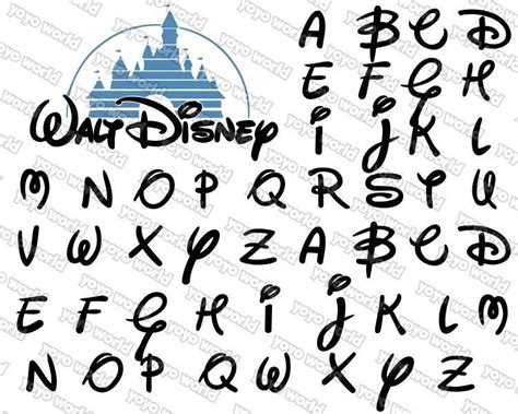 Materials Disney Monogram Alphabet Disney Alphabet Svg Cricut Fonts Cut