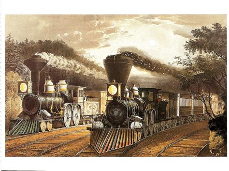 Currier Ives Print Railroad Print Vintage Lithograph