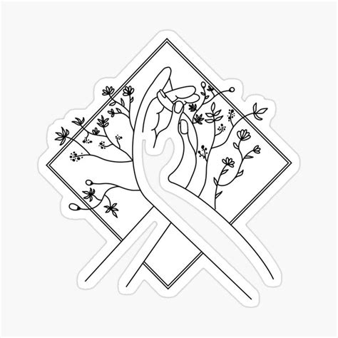 Holding Hands With Flowers In Diamond Sticker For Sale By Goldpeach1