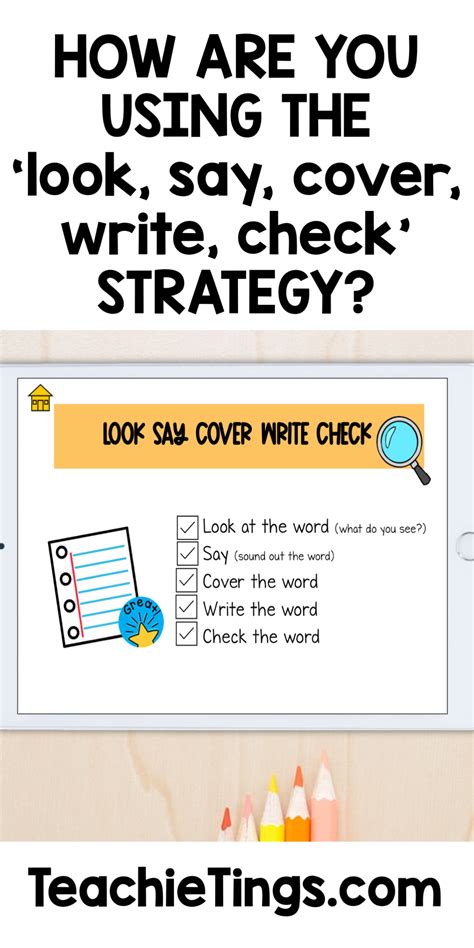 Look Say Cover Write Check Strategy Spelling Strategies Spelling