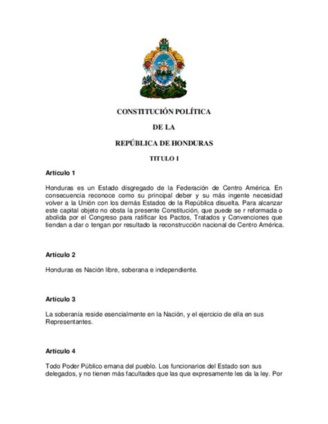 Pdf Constitucion De La Republica De Honduras Katerin Matute