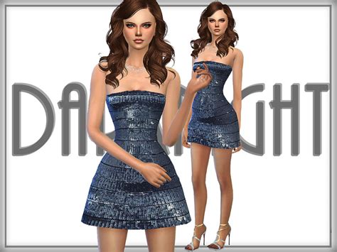 The Sims Resource Sequined Bandage Mini Dress