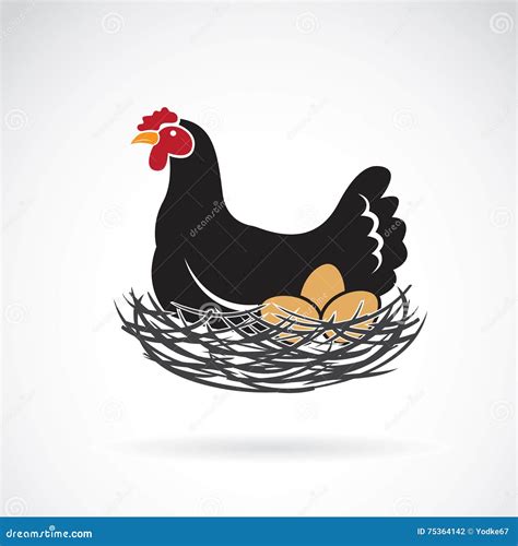 Hen Laying On Eggs Black Silhouette Front View Farm Animal Icon