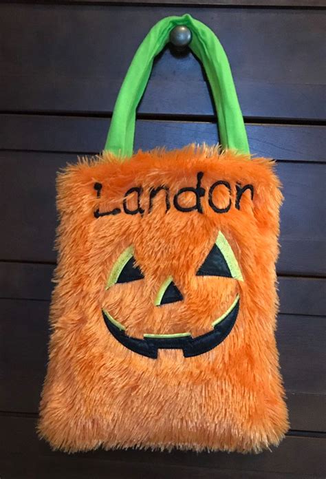 Trick Or Treat Bag Personalized Pumpkin Bag Halloween Etsy