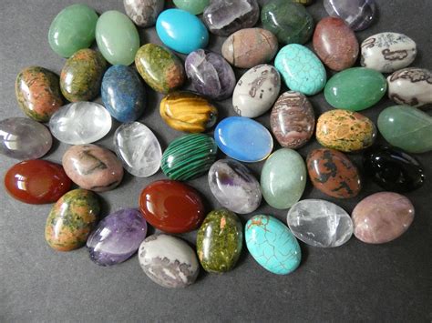 5 Pack 18x13mm Mixed Lot Gemstone Cabochons Oval Cabochon Polished