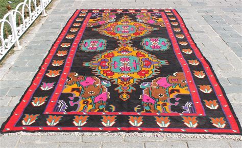 Colorful Kilim Rug11.5x6.3Feet 350x192 cmPink | Etsy | Colorful kilim, Colorful kilim rugs ...
