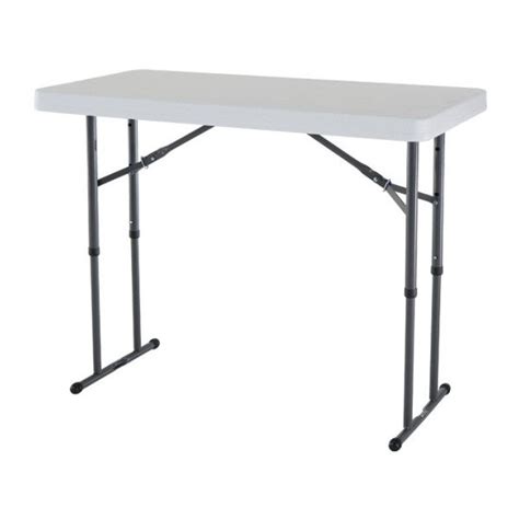 Lifetime 4 Ft Commercial Adjustable Height Folding Table White 80160