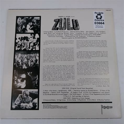 Zulu John Barry 1982 Lp Vinyl 03664 Ebay