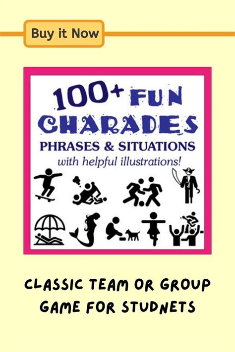 A Poster With The Words 100 Fun Charadess Phrases And Illustrations On It