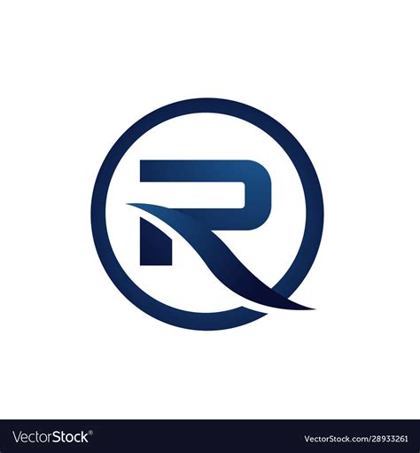 Custom Creative Initial Letter R Logo Design Vector Image