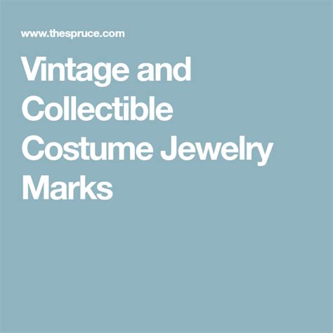 Vintage And Collectible Costume Jewelry Marks Jewelry Marks Costume
