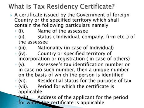 Ppt Tax Residency Certificate Powerpoint Presentation Free Download