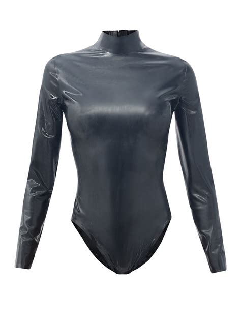 Black High Neck Latex Bodysuit Saint Laurent Matchesfashion Us