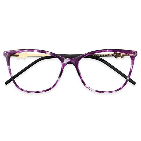 Lh560 Rectangle Floral Eyeglasses Frames Leoptique