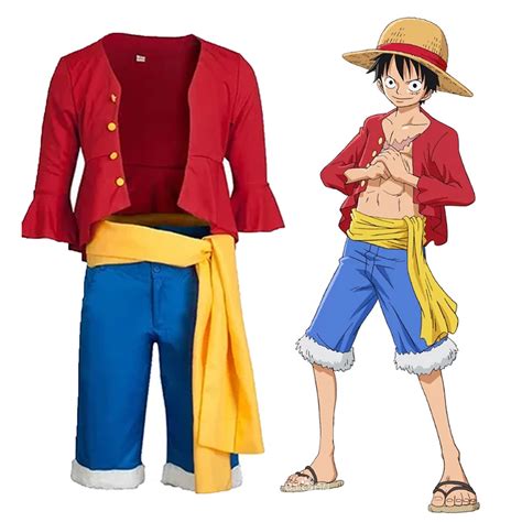 Anime One Piece Cosplay Monkey D Luffy Costume Set Walmart Com