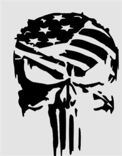 Punisher Skull With Usa Flag Svg Etsy