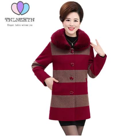 Buy 2019 Women Winter Woolen Coat Elderly Plus Size
