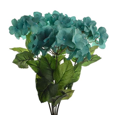 artificial hydrangea spray turquoise 23 1 3 inch