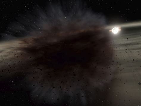 Star Sized Dust Cloud From Cataclysmic Collision In Exosolar System