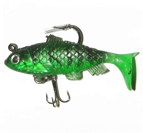 85 Gram Soft Plastic Swimbait Lure Green With Black Lines For 170 Aud