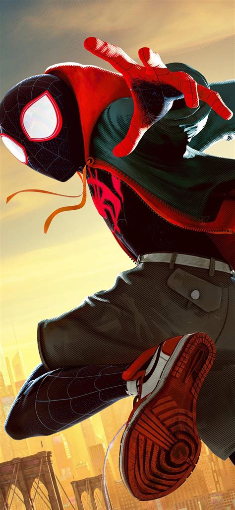 miles morales in spider man into the spider verse movie 5k in 1125x2436 resolution ultimate