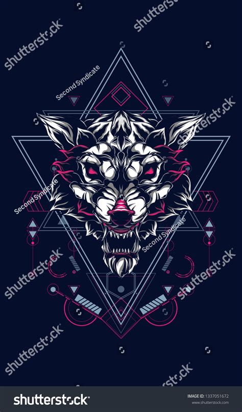 Wild Wolf Sacred Geometry Stock Vector Royalty Free 1337051672