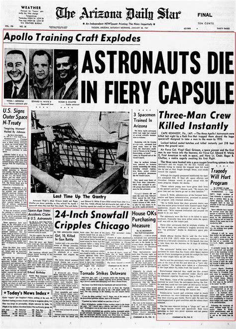 Jan 28 1967 Apollo 1 Astronauts Die In Fire