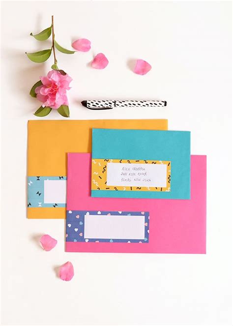 How to properly address an envelope or how to address mail. Printable Patterned Envelope Address Labels | Addressing envelopes, Greeting card envelope ...