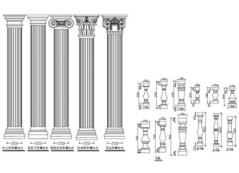 Classical Multiple Column Elevations Cad Block Details Dwg File Cadbull Riset