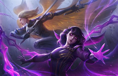 Morgana And Kayle From Still Here Leagueoflegends 💜💛 By Clairemwc