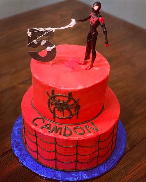 Miles Spiderman Cake Birthday Card Message