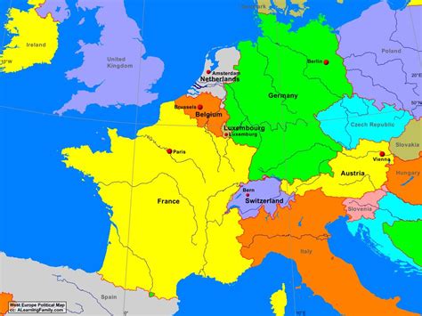 Western Europe Map With Countries Map Of World