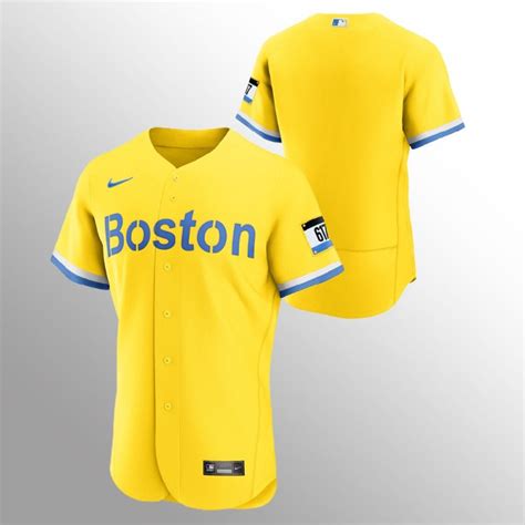 Mens Boston Red Sox 2021 City Connect Gold Nike Jersey All Stitched