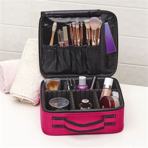 Makeup Organizer Case With Adjustable Dividers Portable Travel Bag Ebay