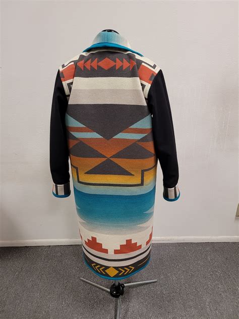 southwestern reversible native american wool blanket coat etsy