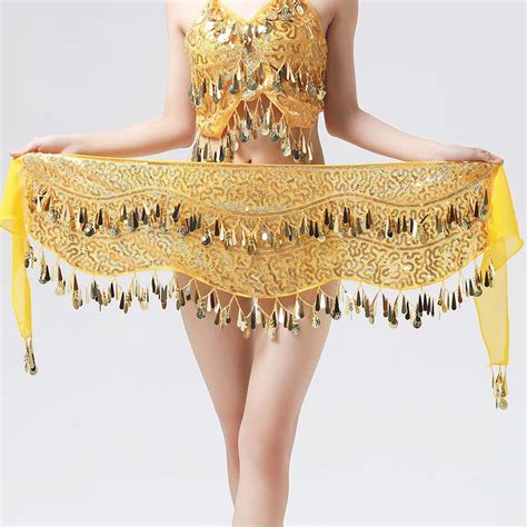 Sequins Belly Dance Hip Scarf Tassels Coins Belt For Nightclub Dance Wrap Ebay