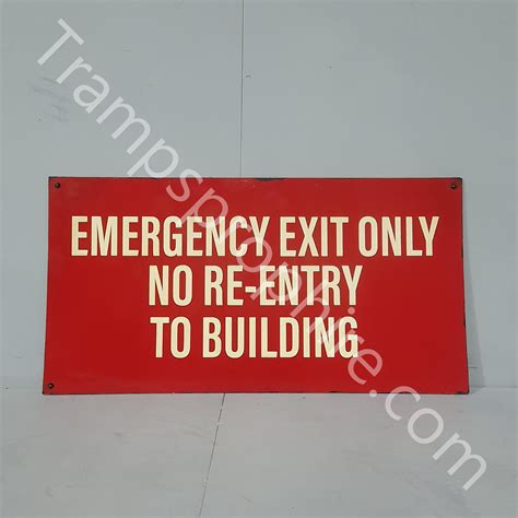 Emergency Exit Only No Re Entry Sign Tramps Prop Hire