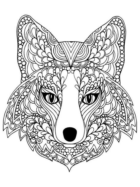 Zentangle Coloring Page Fox
