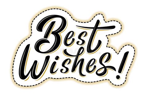 Best Wishes Sticker Handwritten Modern Brush Lettering Isolated On